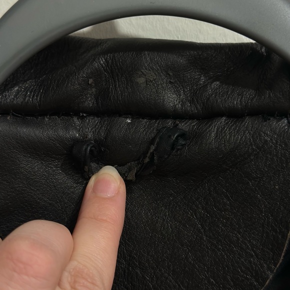 Downtown Coalition Black Moto Jacket Hand-Painted Skeleton Back & Collar XS - Picture 3 of 9